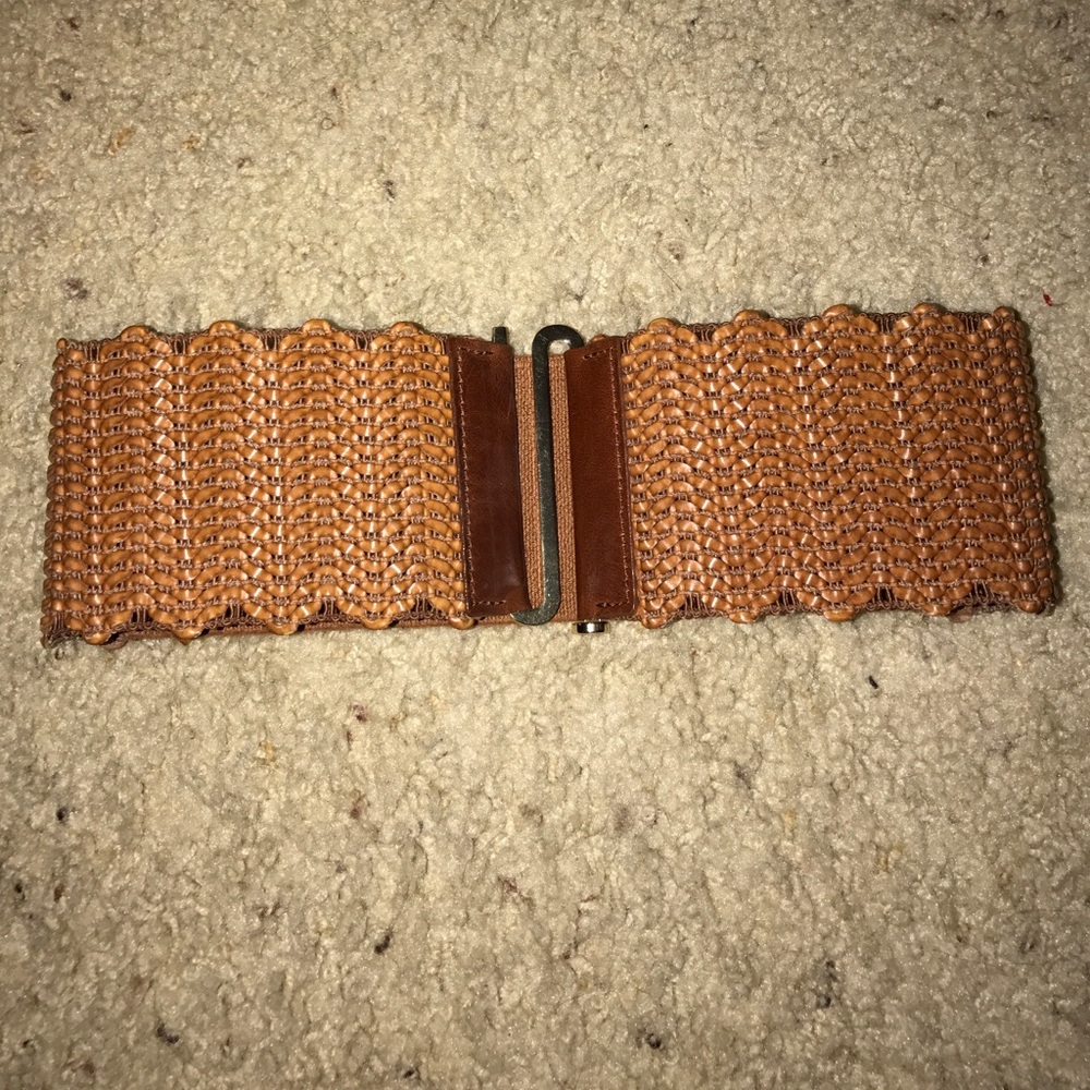 Tory Burch Woven Elastic Tan Belt